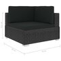 Voir la diapositive 6 : VIDAXL Salon de jardin 8 pcs avec coussins resine tressee noir