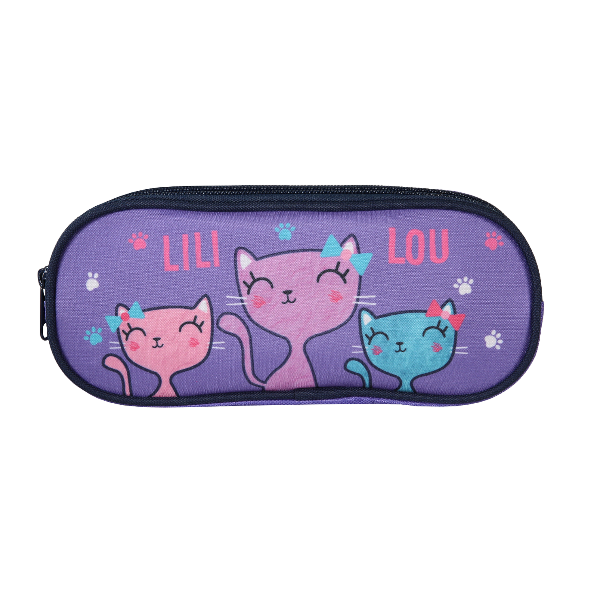 Bagtrotter Lili Lou - Trousse scolaire rectangulaire - Violet - Fille - 2 compartiments