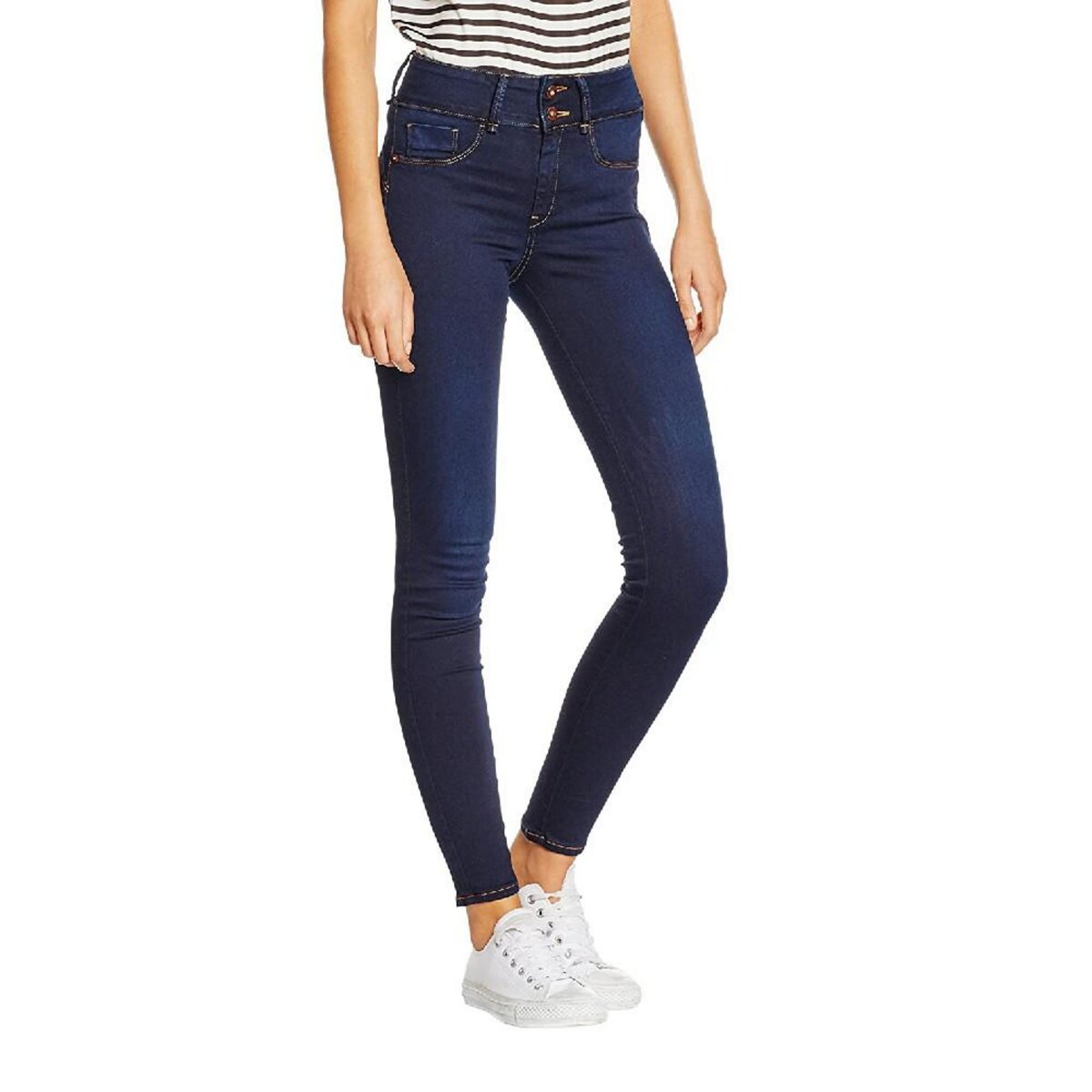 Jeans Skinny One Size Bleu Femme Tiffosi Double UP pas cher