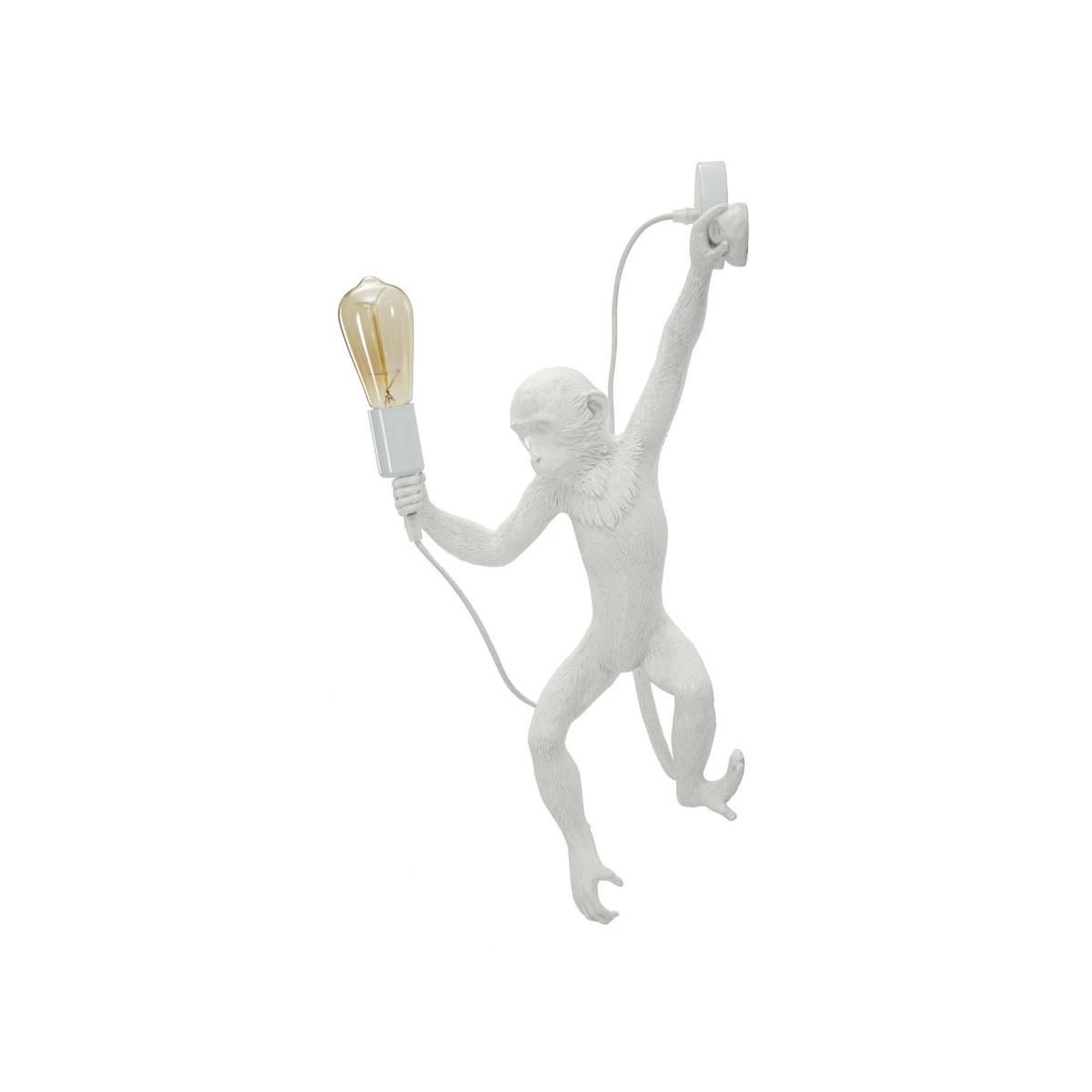 Voir la diapositive 2 : Paris Prix Lampe Murale Design  Singe  64cm Blanc