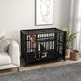 Voir la diapositive 2 : PAWHUT Cage pour chien animaux cage de transport sur roulettes pliable 3 portes verrouillables plateau amovible acier noir
