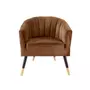 PRESENT TIME Fauteuil Royal effet velours - 1 place - Chocolat gourmand
