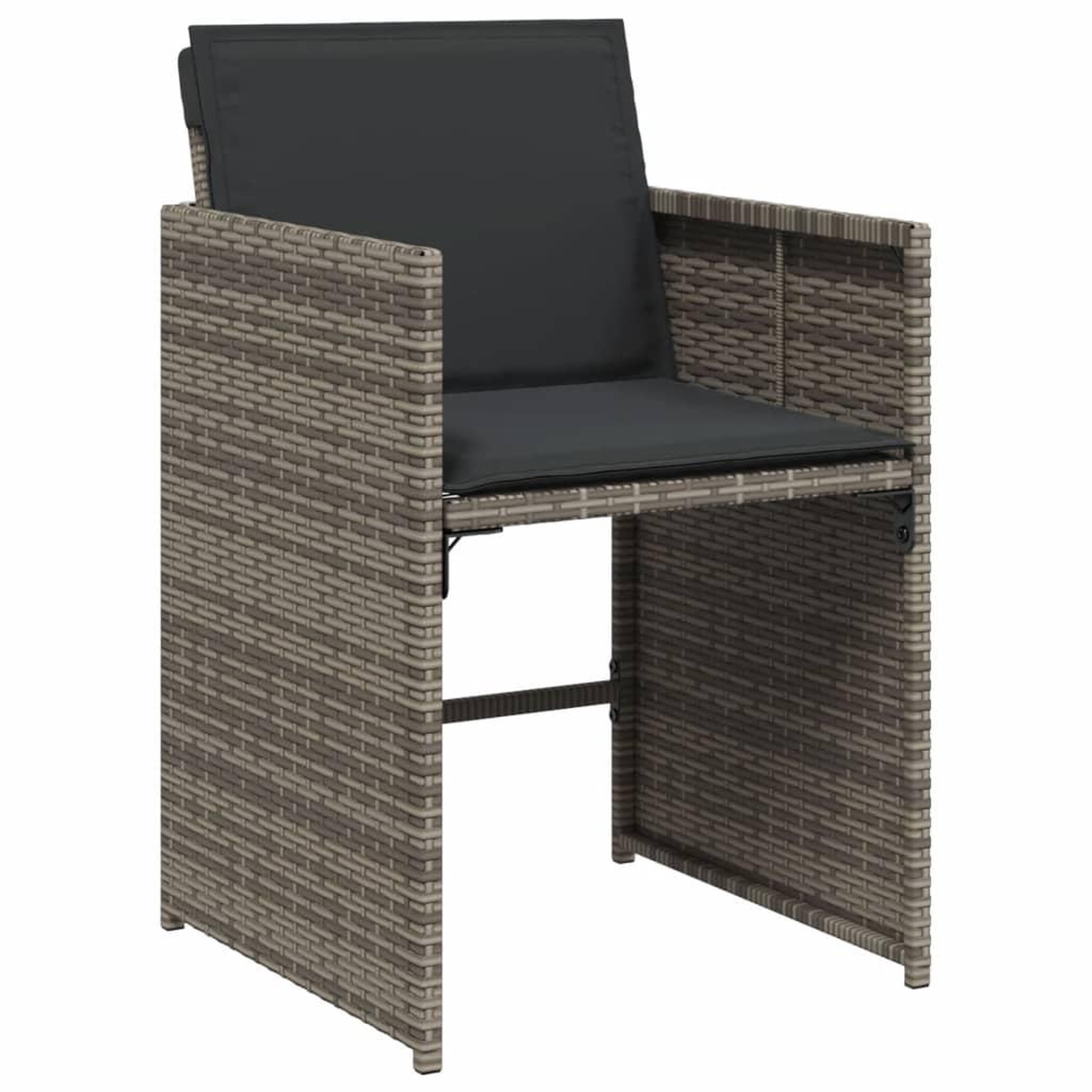 Voir la diapositive 4 : VIDAXL Chaises de jardin avec coussins lot de 4 gris resine tressee