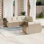 Voir la diapositive 1 : VIDAXL Salon de jardin avec coussins 7 pcs beige resine tressee