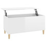 Voir la diapositive 2 : VIDAXL Table basse Blanc brillant 90x44,5x45 cm Bois d'ingenierie