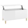 Voir la diapositive 2 : VIDAXL Table basse Blanc brillant 90x44,5x45 cm Bois d'ingenierie