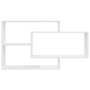 Voir la diapositive 4 : VIDAXL Etageres murales blanc brillant 104x20x58,5 cm bois ingenierie