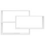 Voir la diapositive 4 : VIDAXL Etageres murales blanc brillant 104x20x58,5 cm bois ingenierie