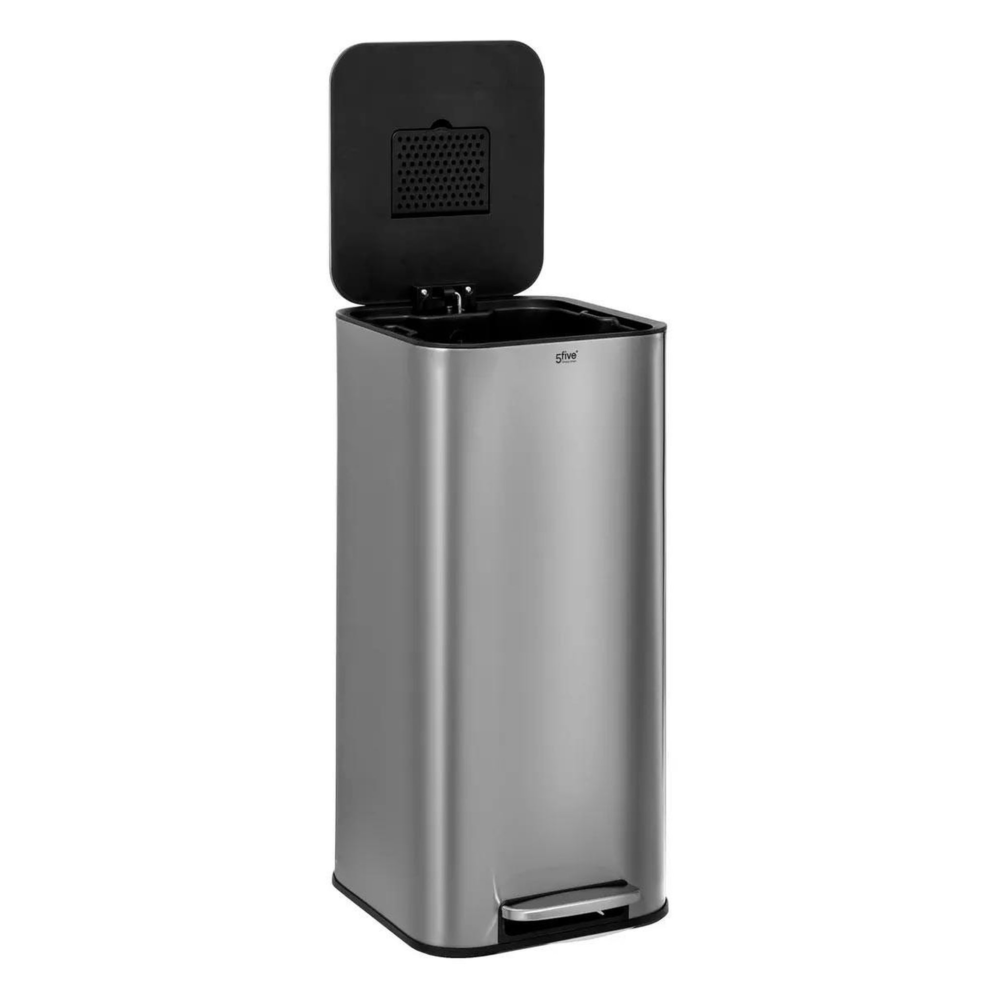 Voir la diapositive 2 : FIVE Poubelle de cuisine à pédale en métal  delta  30l inox