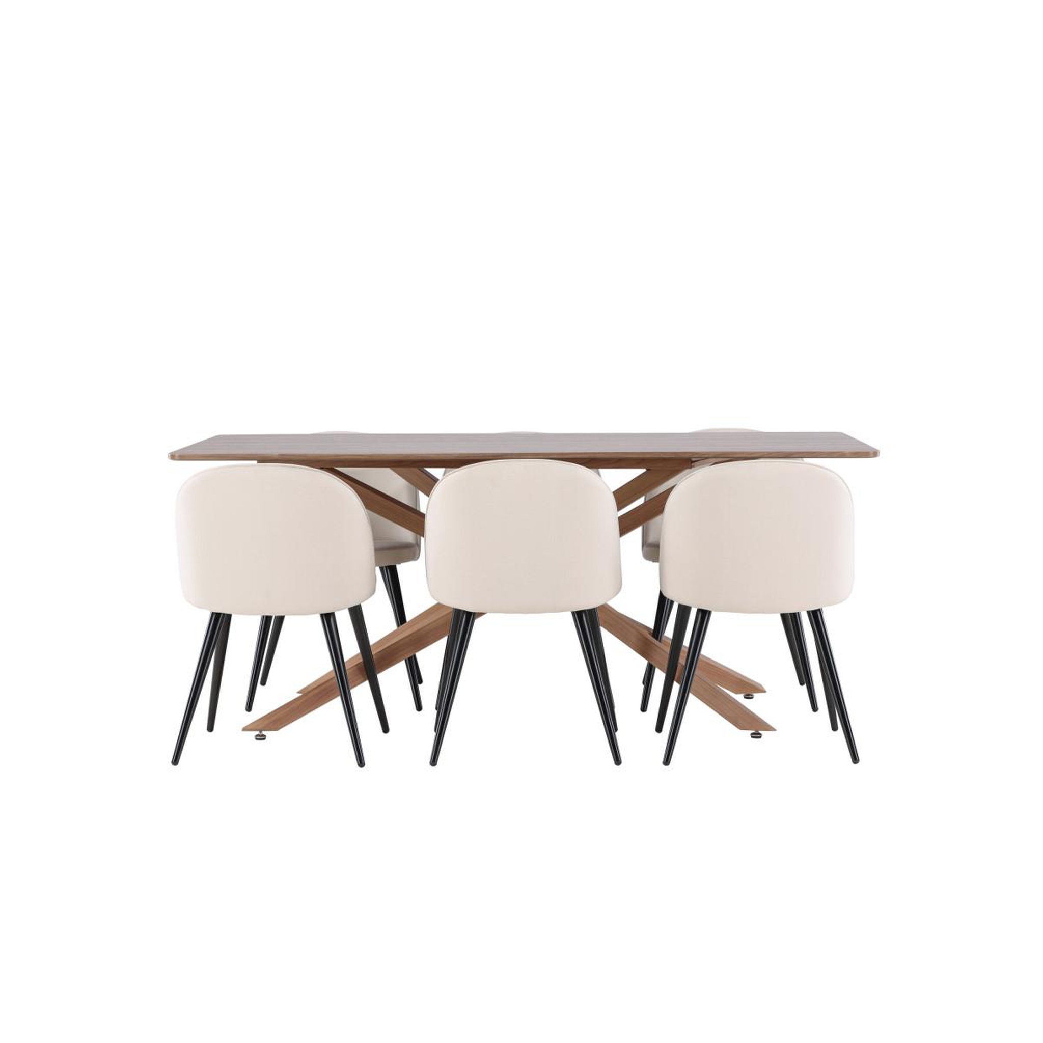 Voir la diapositive 4 : Paris Prix Ensemble table à manger & 6 chaises  piazza  180cm naturel & beige