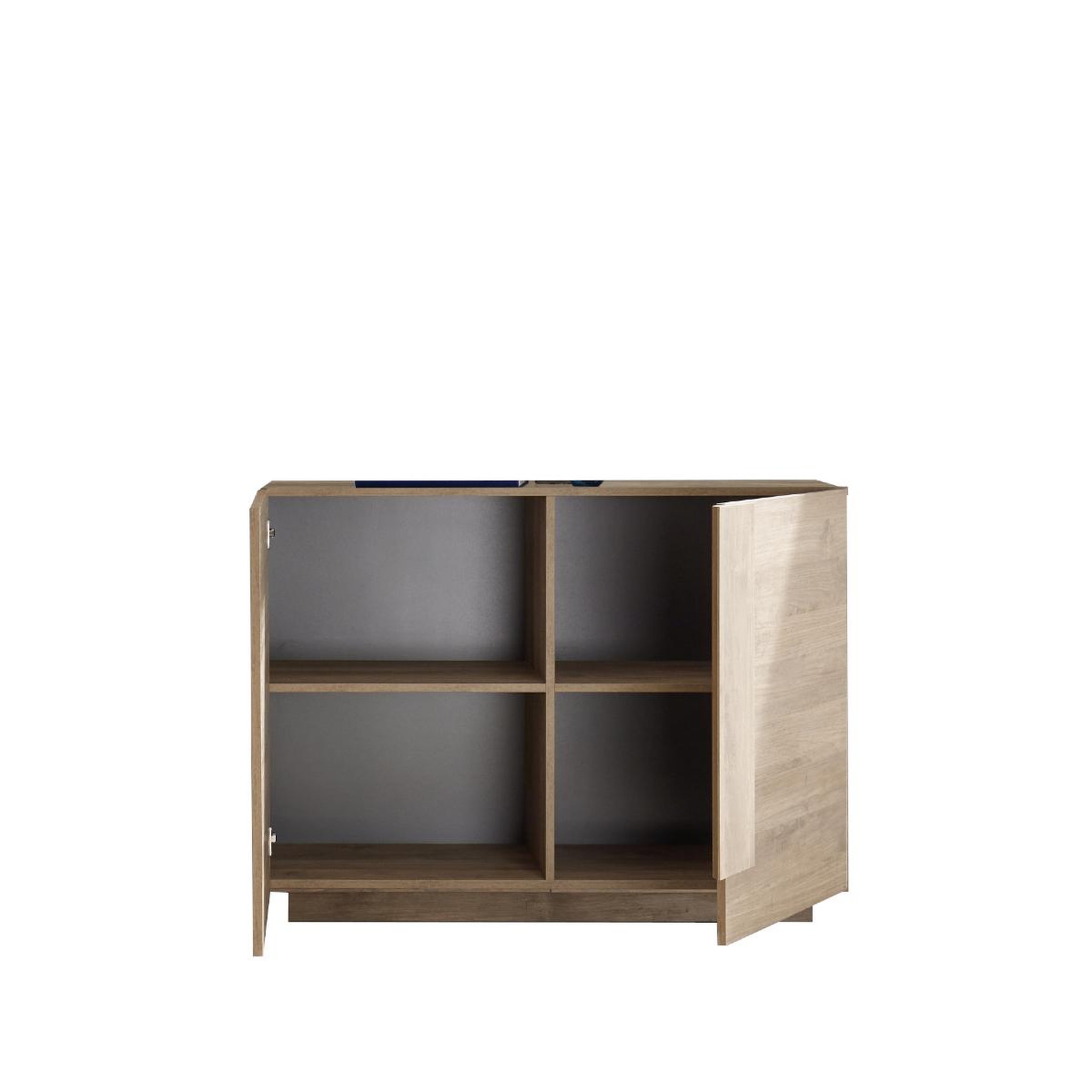 Voir la diapositive 5 : JLC KREATION Buffet de rangement 2 portes décor bois 120cm terra