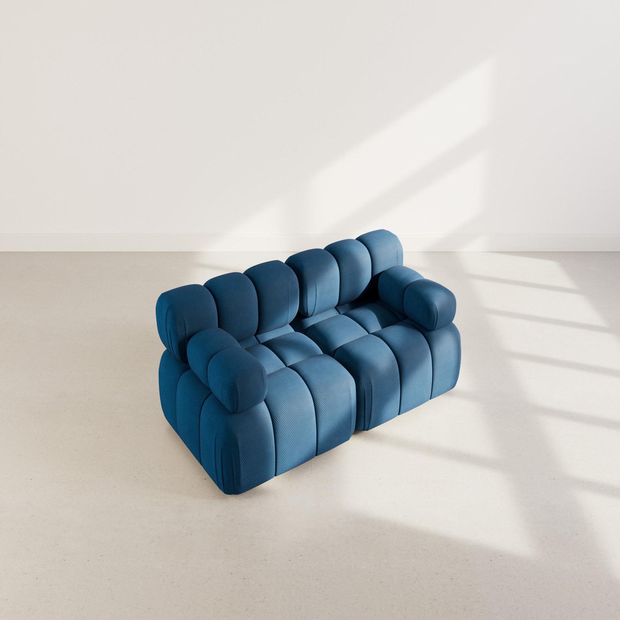 Voir la diapositive 3 : LISA DESIGN Ruby - canapé droit modulable 2 places en velours texturé