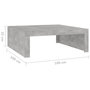 Voir la diapositive 6 : VIDAXL Table basse gris beton 100x100x35 cm bois d'ingenierie