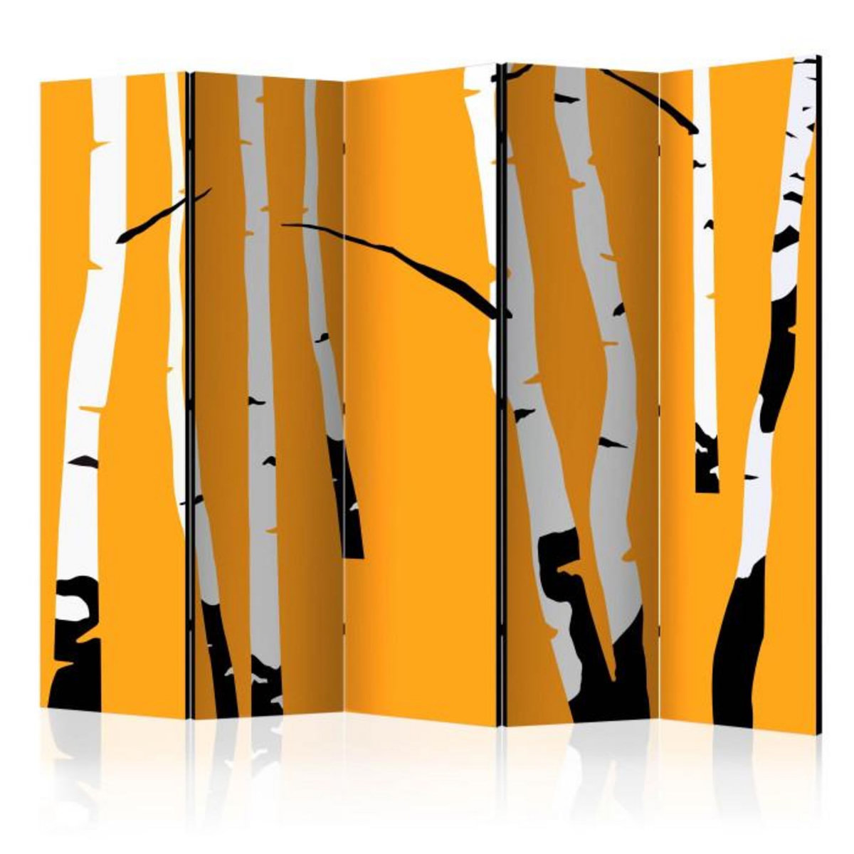 Paris Prix Paravent 5 Volets  Birches on the Orange Background  172x225cm
