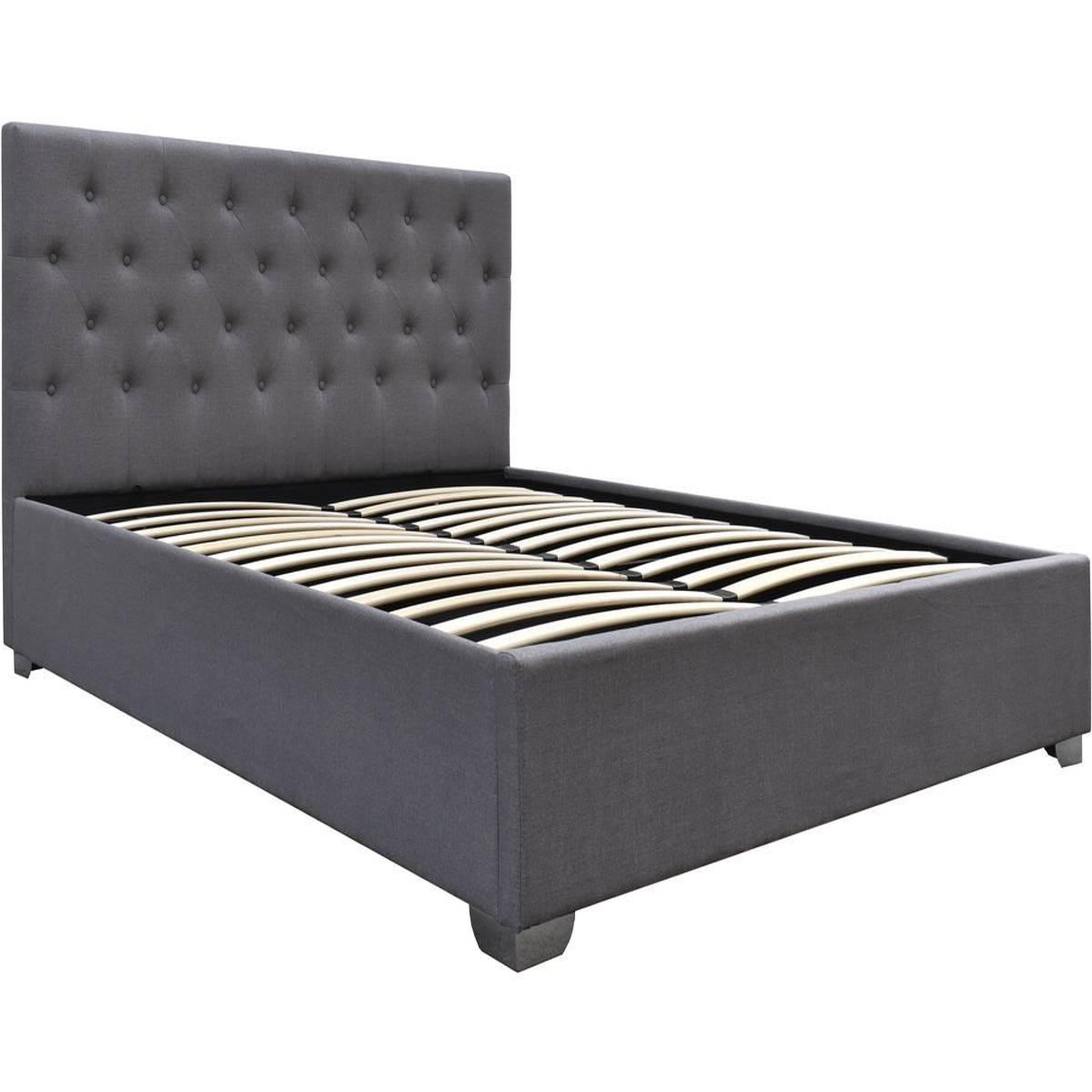 Habitat et Jardin Lit double avec coffre  tino  - 140 × 190 cm - gris