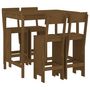 Voir la diapositive 2 : VIDAXL Ensemble de bar de jardin 5 pcs marron miel bois de pin massif