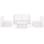 Voir la diapositive 3 : VIDAXL Salon de jardin 5 pcs Blanc Bois de pin massif