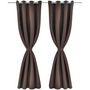 Voir la diapositive 2 : VIDAXL 2 pcs Rideau Blackout Occultant Brun avec Œillets en metal 135x245cm