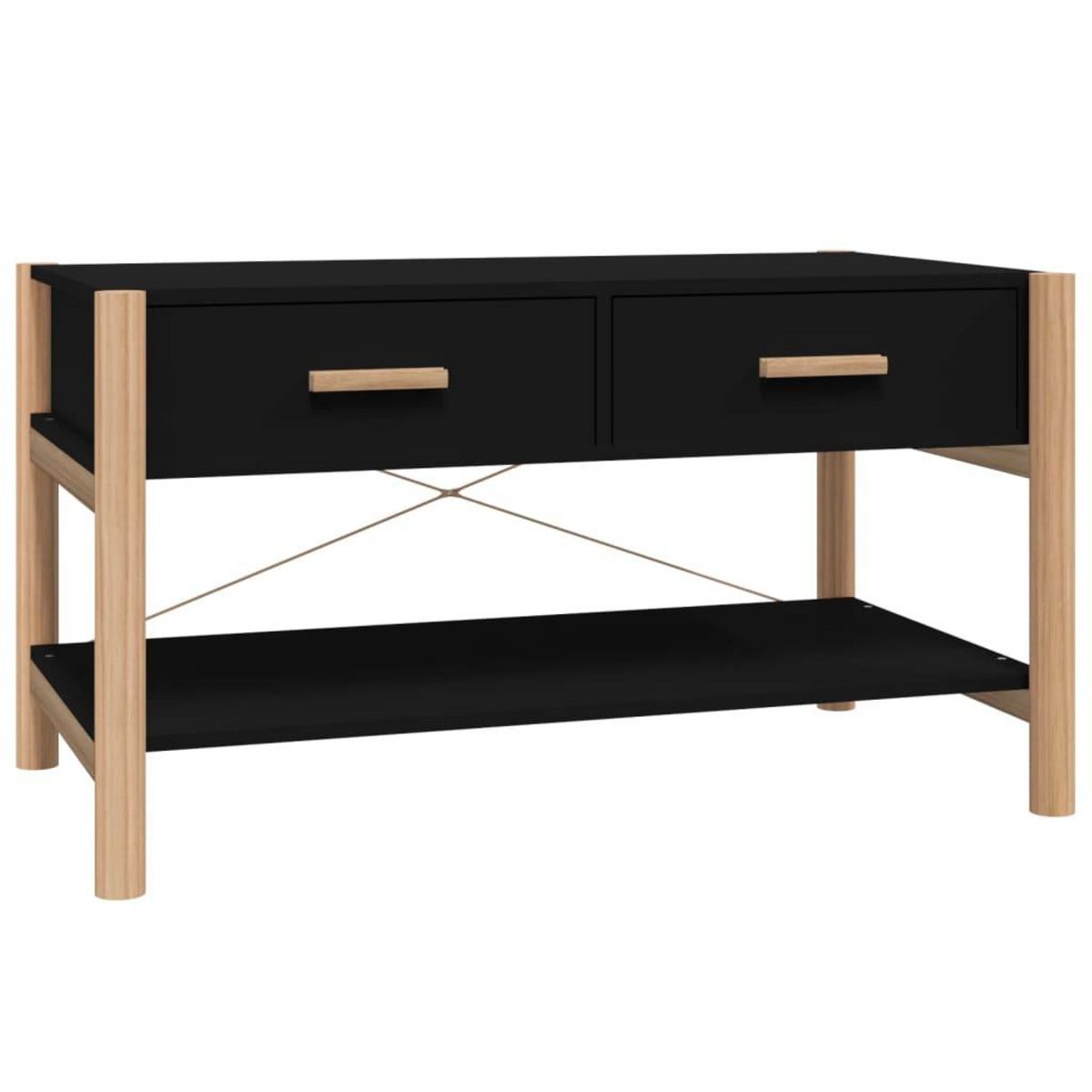 VIDAXL Table basse Noir 82x48x45 cm Bois d'ingenierie