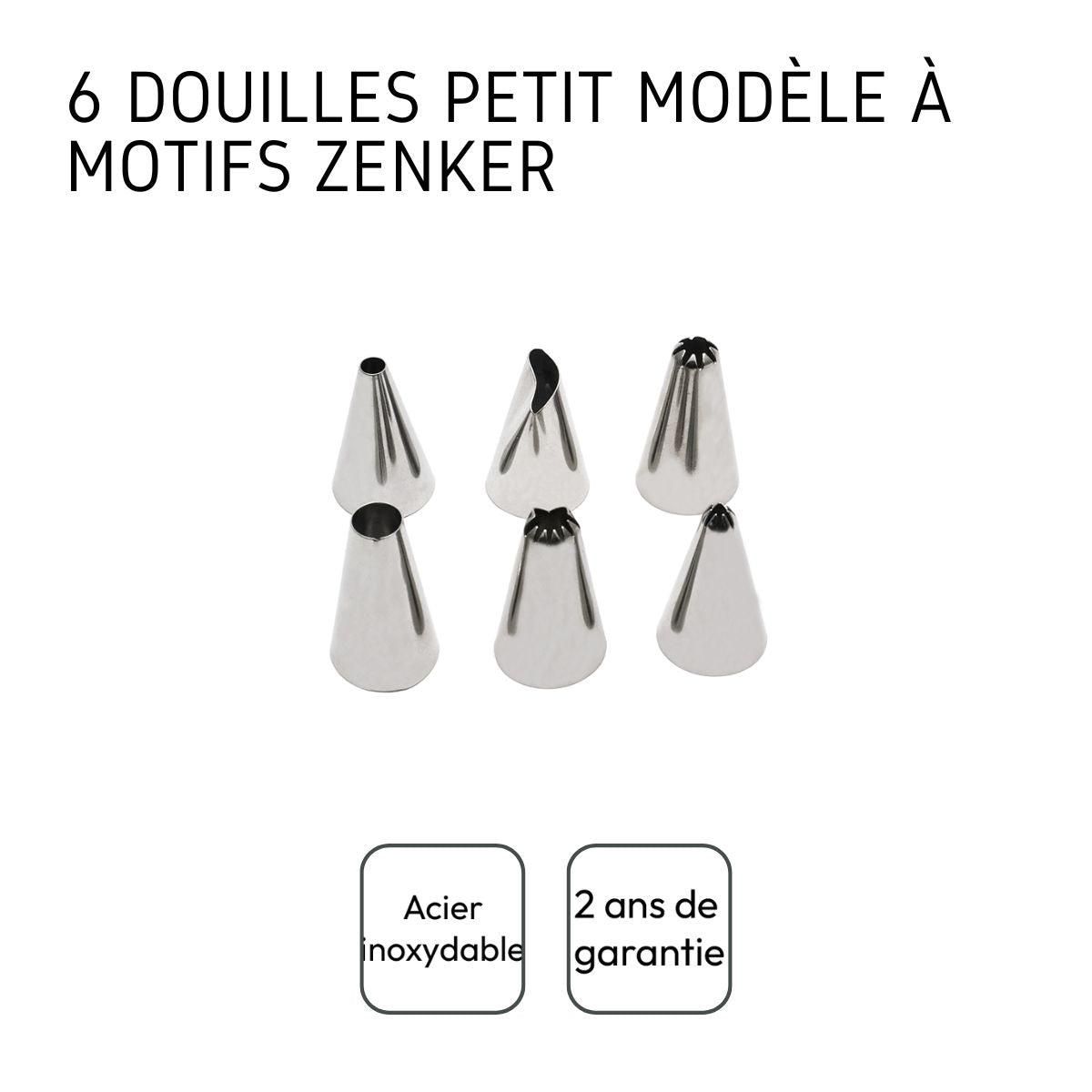 ZENKER Lot de 6 douilles à pâtisserie en inox petit modèle Zenker Smart Pastry
