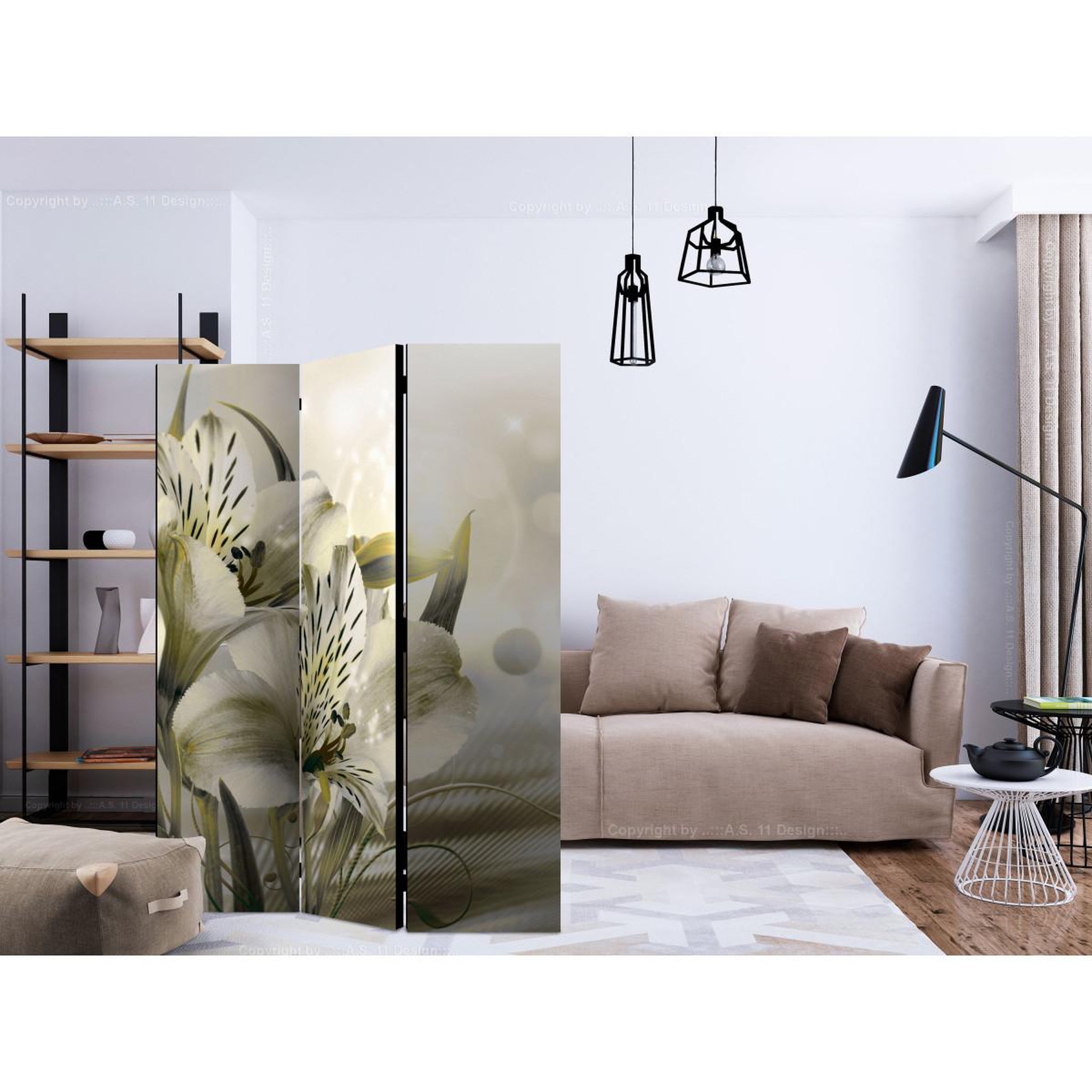 Voir la diapositive 2 : Paris Prix Paravent 3 volets  green daybreak  135x172cm
