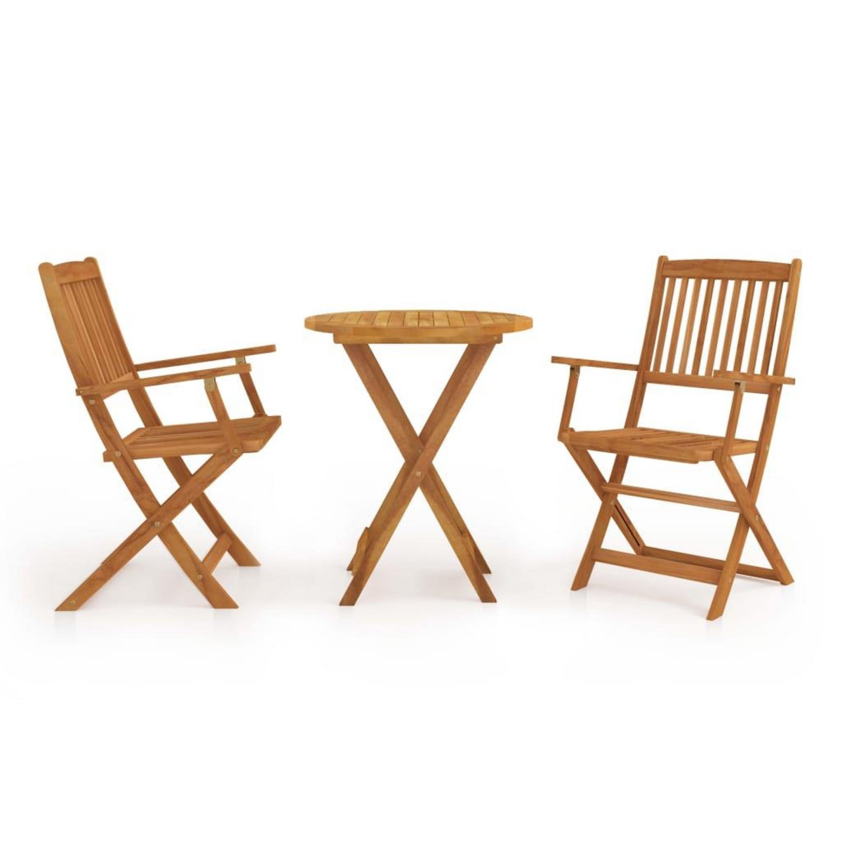 VIDAXL Mobilier de bistro pliable 3 pcs Bois d'acacia solide