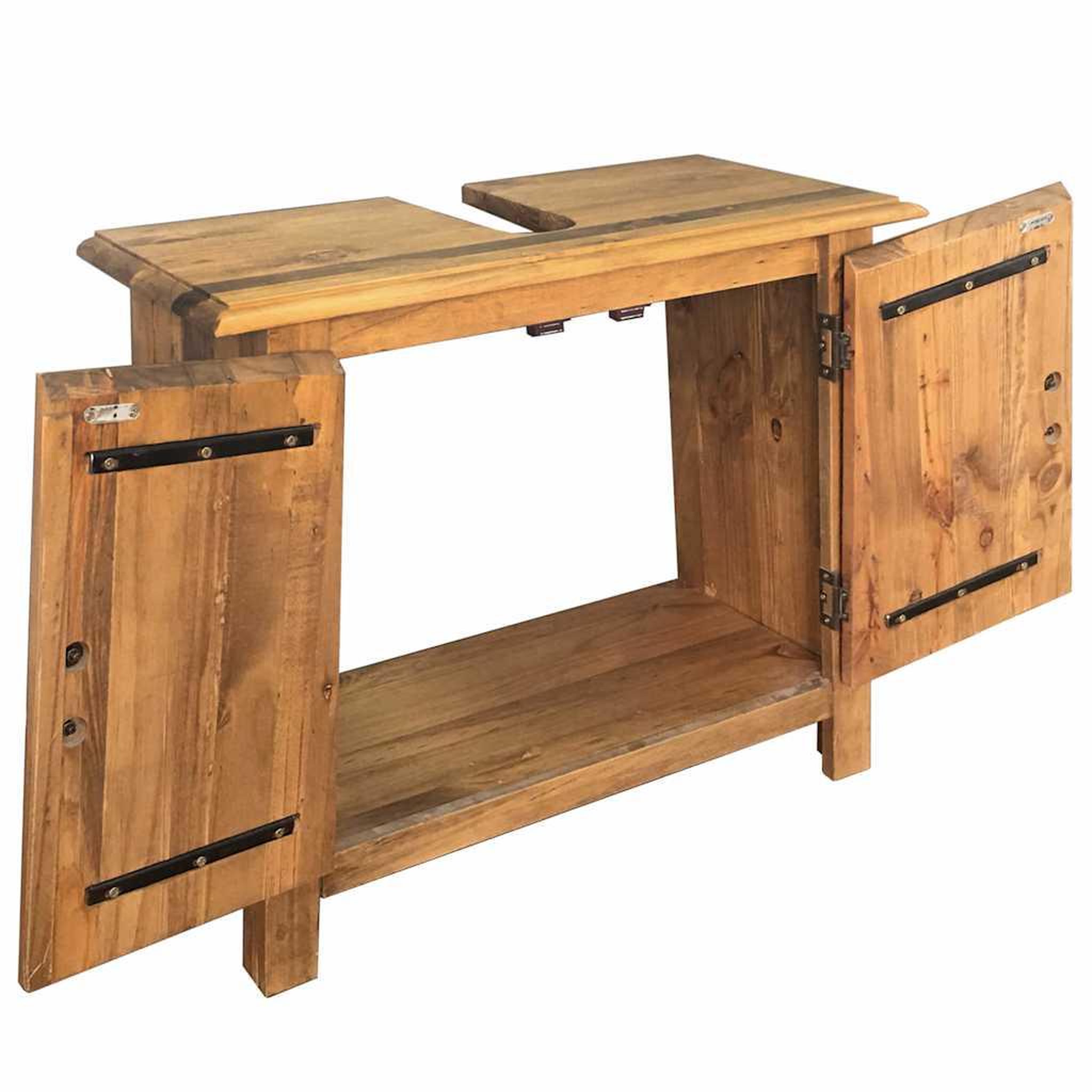 Voir la diapositive 4 : VIDAXL Meuble-lavabo de salle de bains pin massif 70x32x63 cm