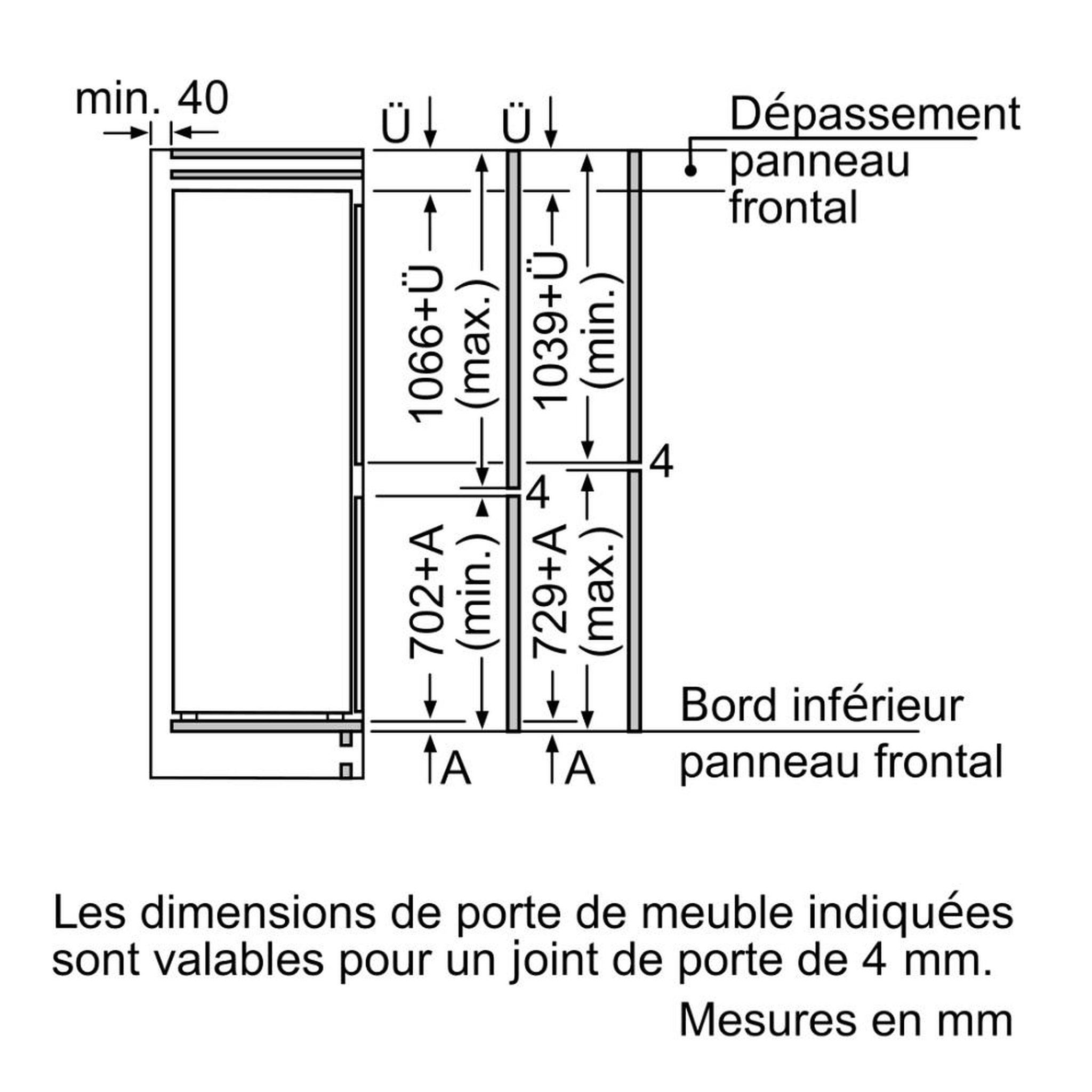 Voir la diapositive 5 : BOSCH Réfrigérateur combiné intégrable à pantographe 265l - kis86afe0