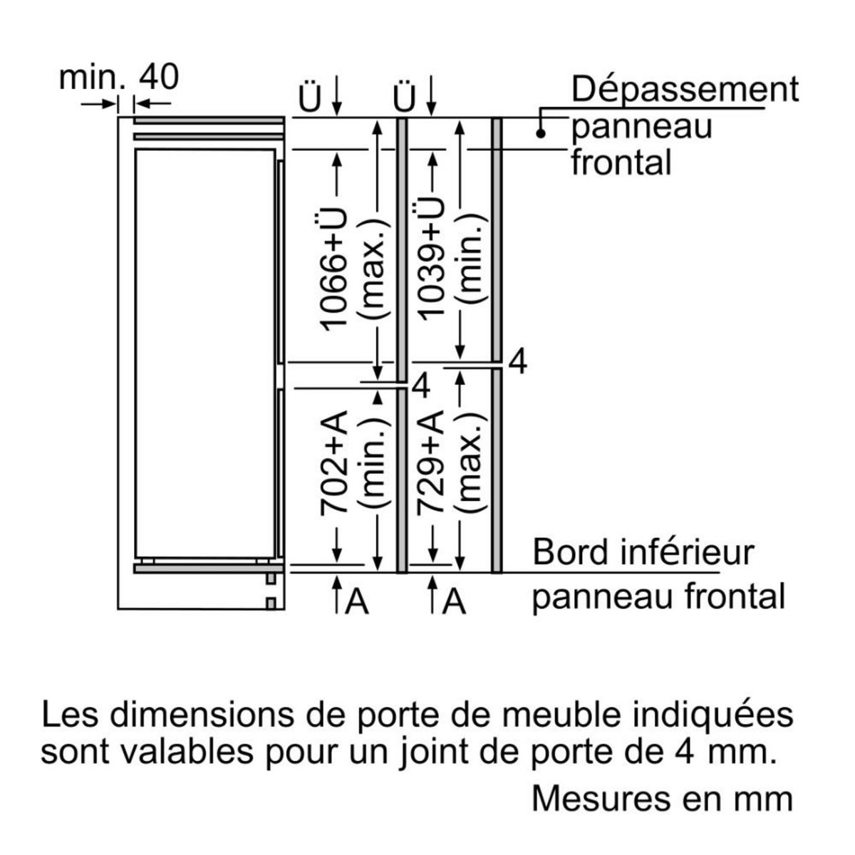 BOSCH Réfrigérateur combiné intégrable à pantographe 265l - kis86afe0