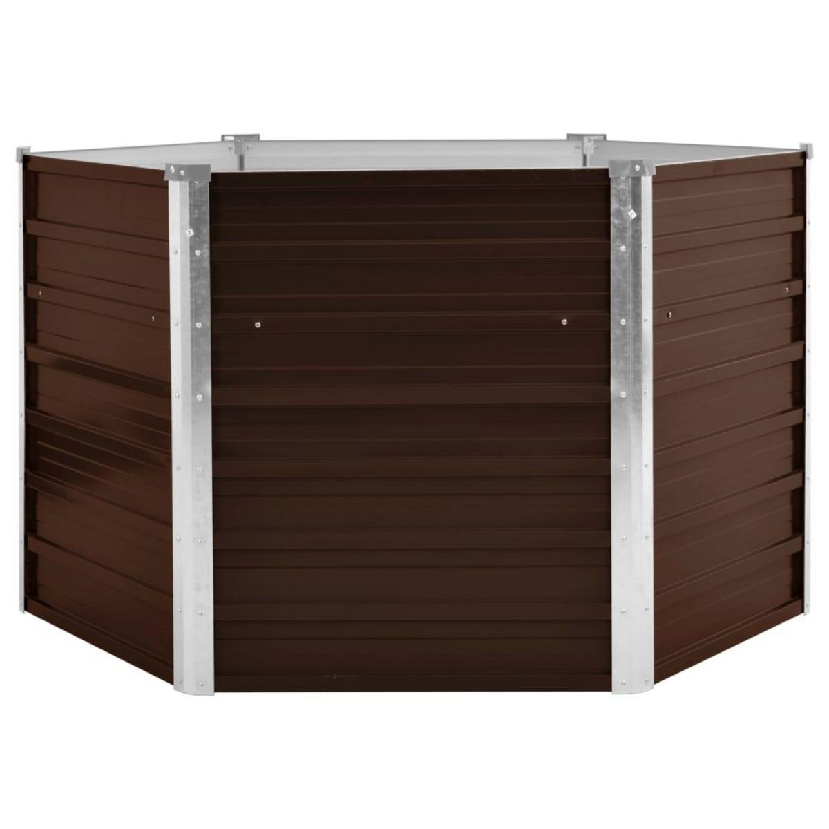 VIDAXL Lit sureleve de jardin Marron 129x129x77 cm Acier galvanise