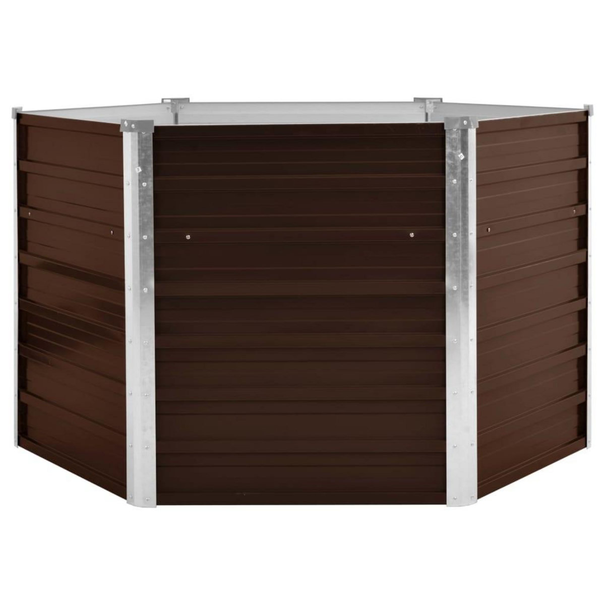 VIDAXL Lit sureleve de jardin Marron 129x129x77 cm Acier galvanise
