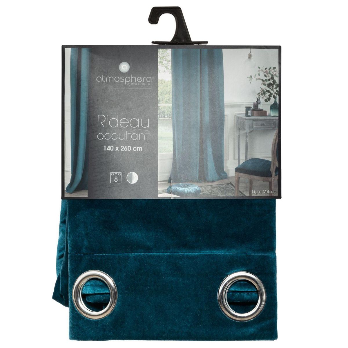 ATMOSPHERA Rideau occultant effet velours à œillet