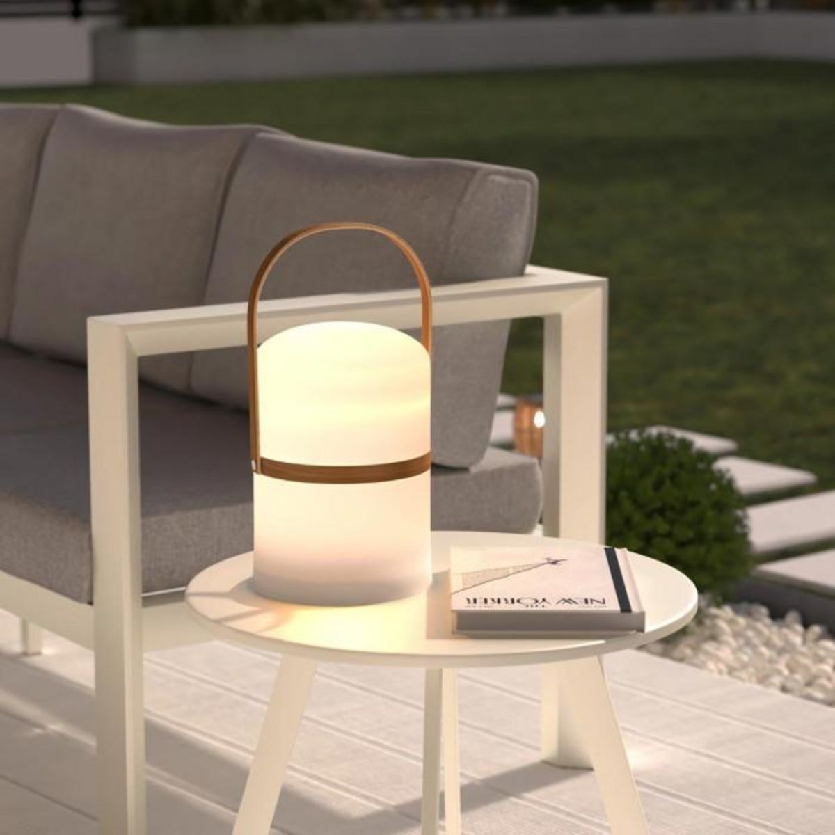 ATMOSPHERA Lampe à Poser d'Extérieur  Kiara  36cm Blanc