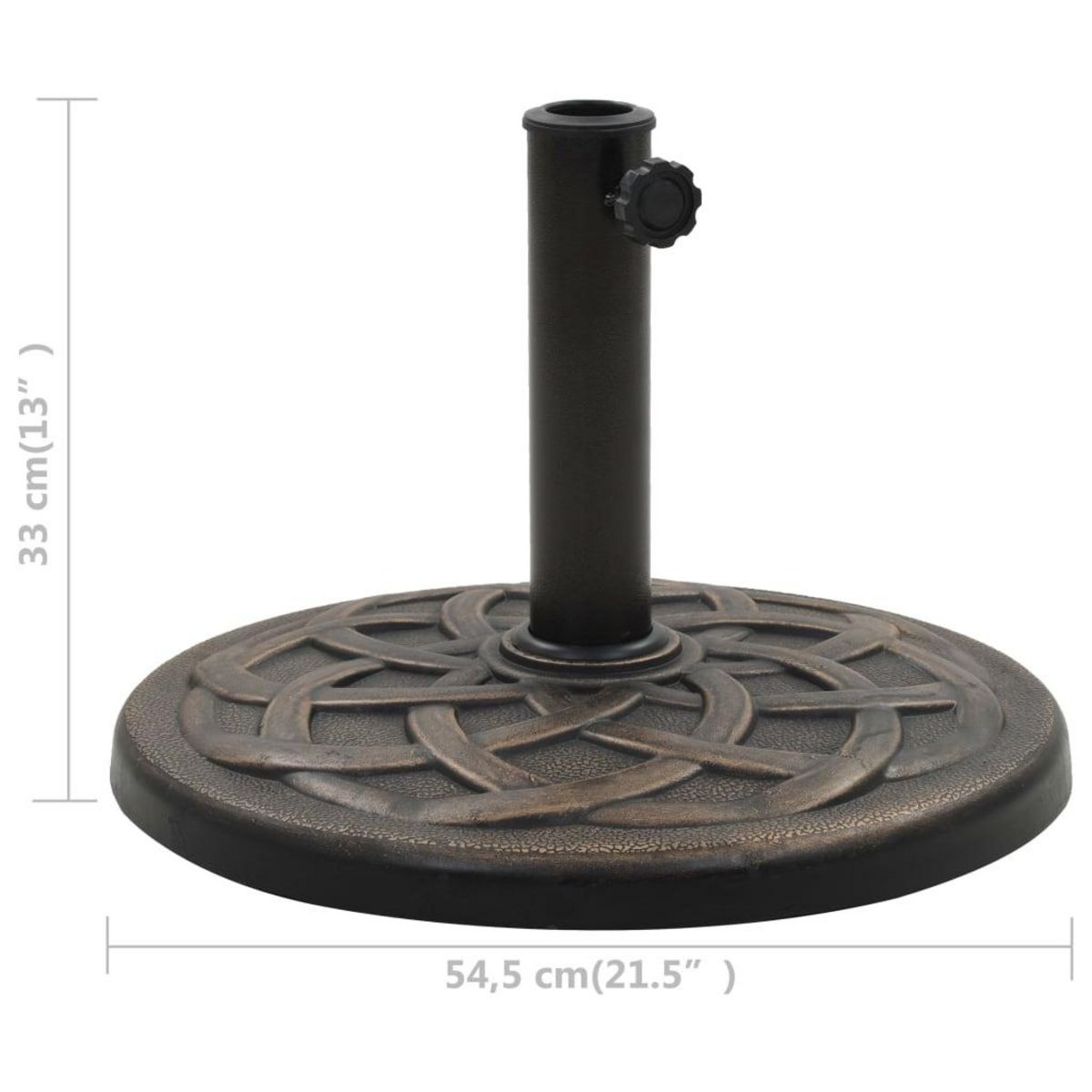 VIDAXL Socle rond de parasol Polyresine 19 kg Bronze