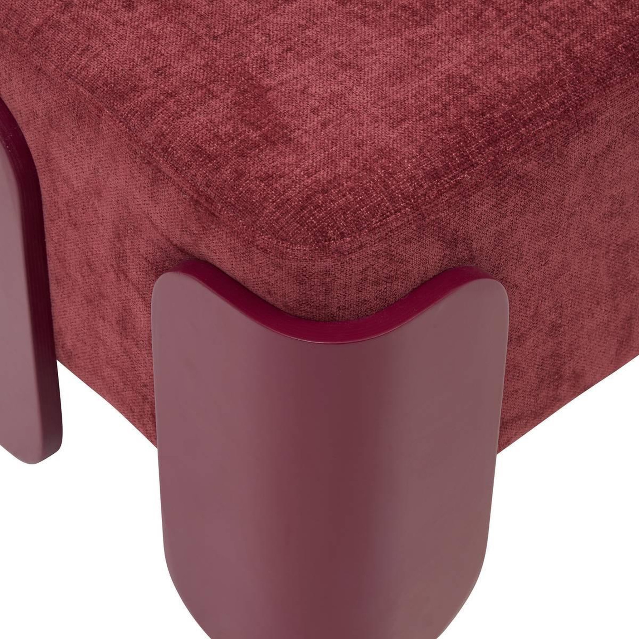 Voir la diapositive 2 : ATMOSPHERA Pouf Tissu Chenille  Mizar  37cm Rouge Grenat