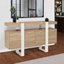 Voir la diapositive 2 : ID MARKET Buffet 160 cm PHOENIX XXL 4 portes bois et blanc