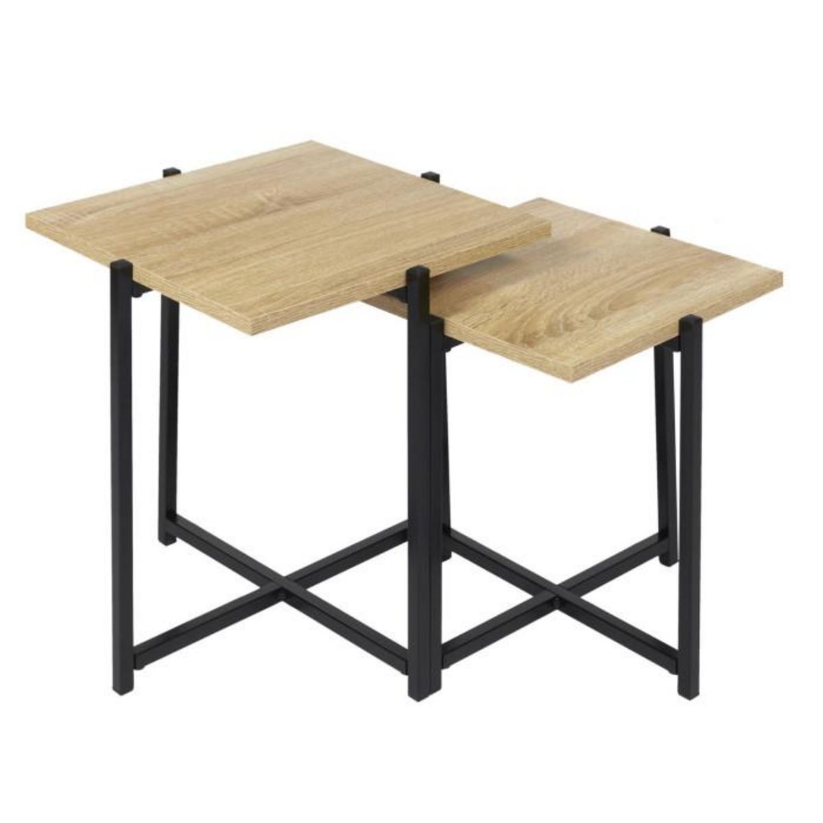 Paris Prix Lot de 2 Tables Gigognes  Loka  40cm Naturel