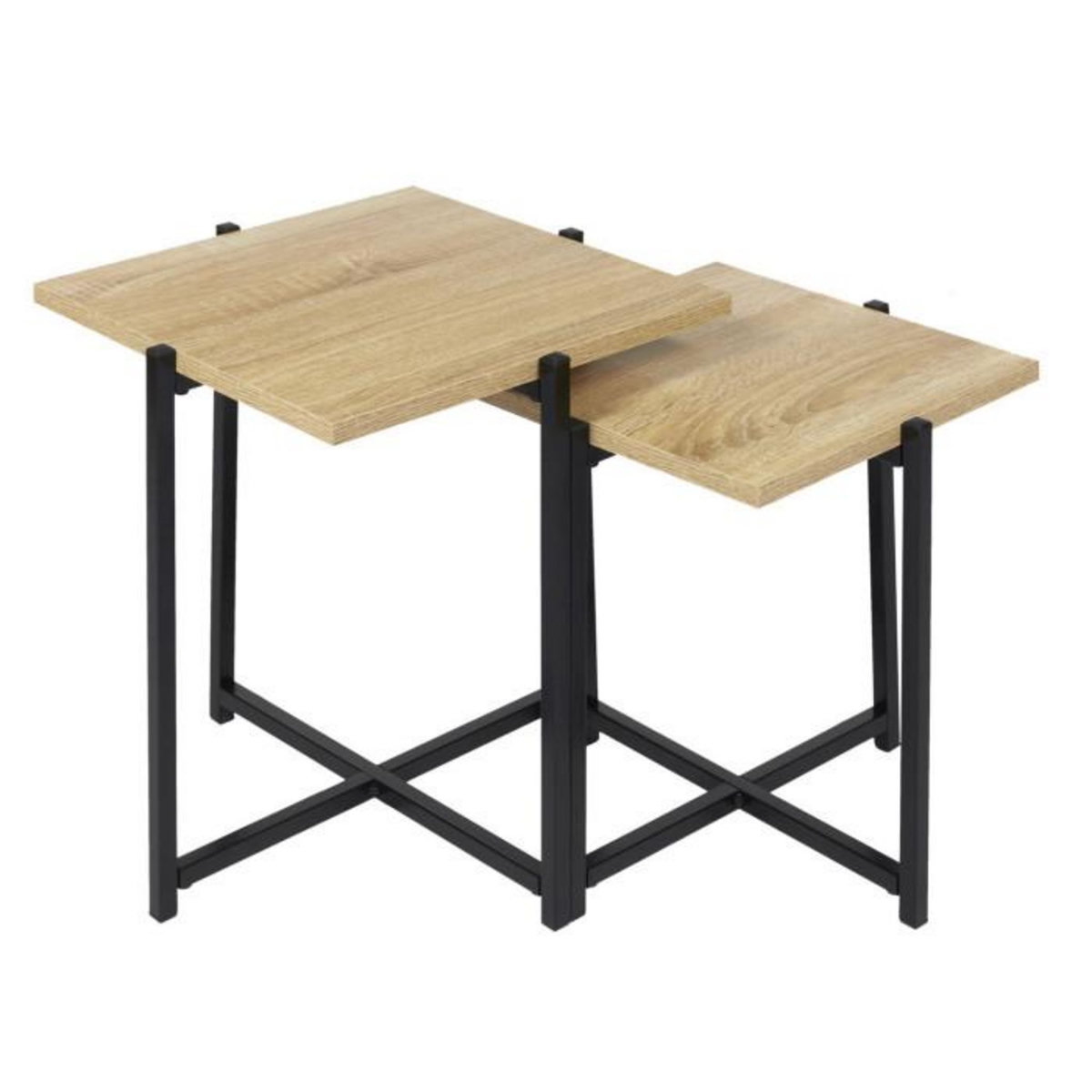Paris Prix Lot de 2 Tables Gigognes  Loka  40cm Naturel