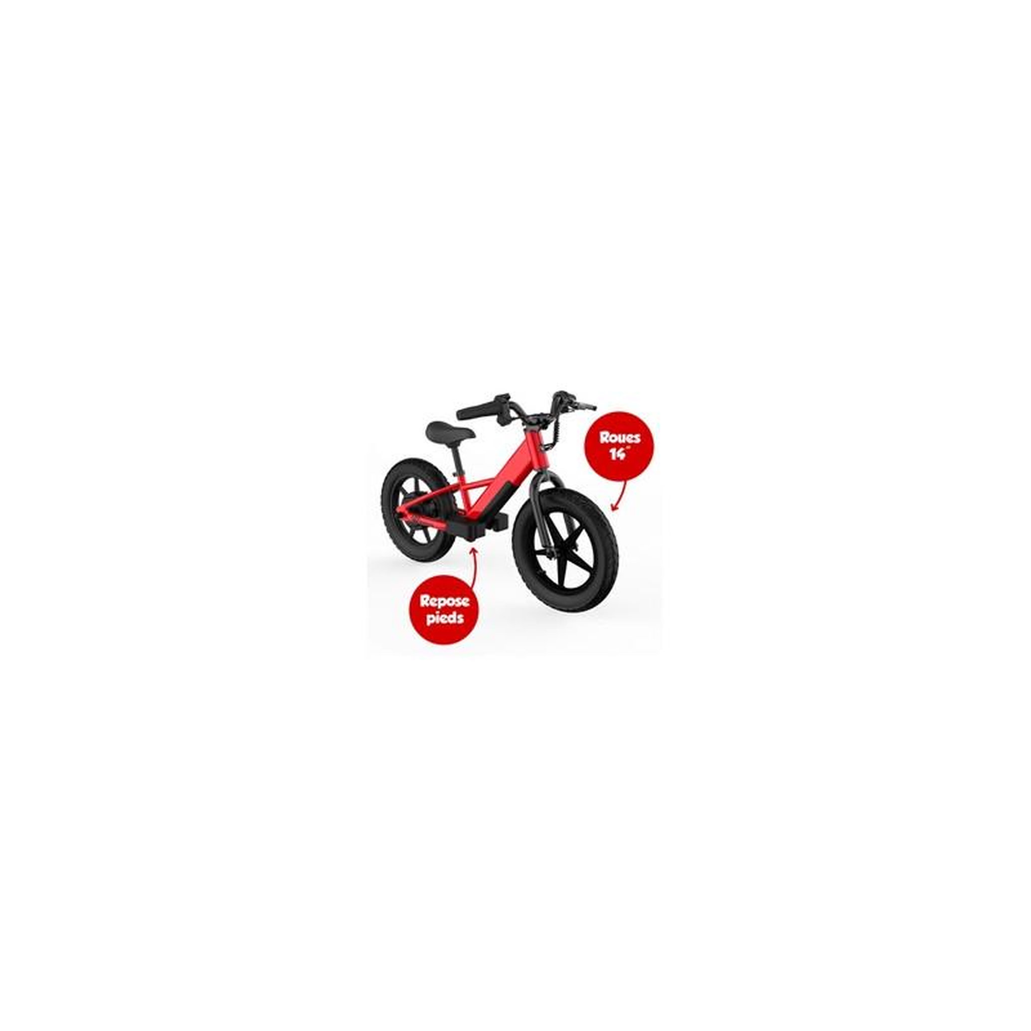 Voir la diapositive 3 : WISPEED Draisienne électrique Wispeed WIKIDS Rouge 14 100W