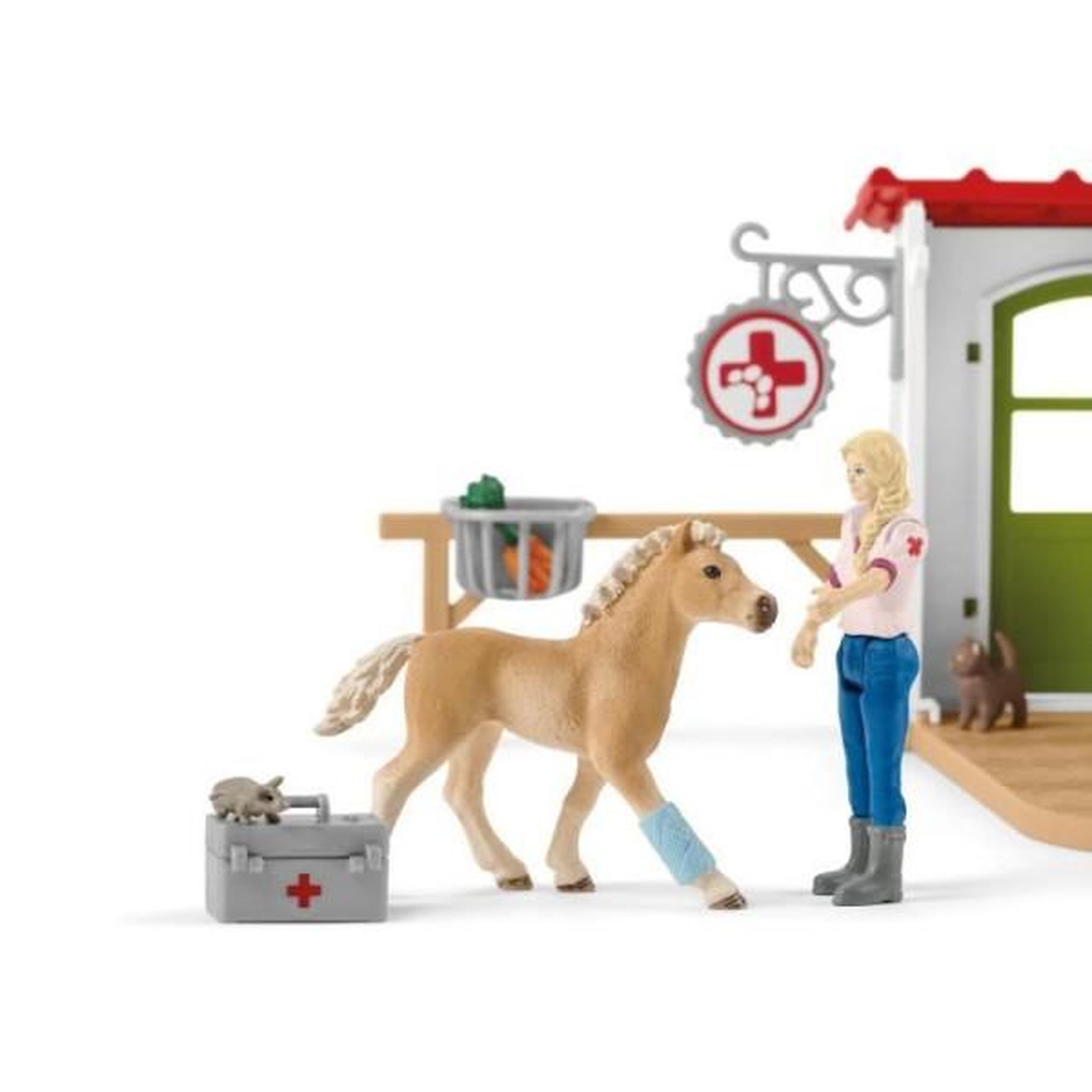 Voir la diapositive 4 : Schleich Cabinet vétérinaire avec animaux, coffret de 43 pieces avec figurine vétérinaire, animaux et accessoires, jouets animaux de