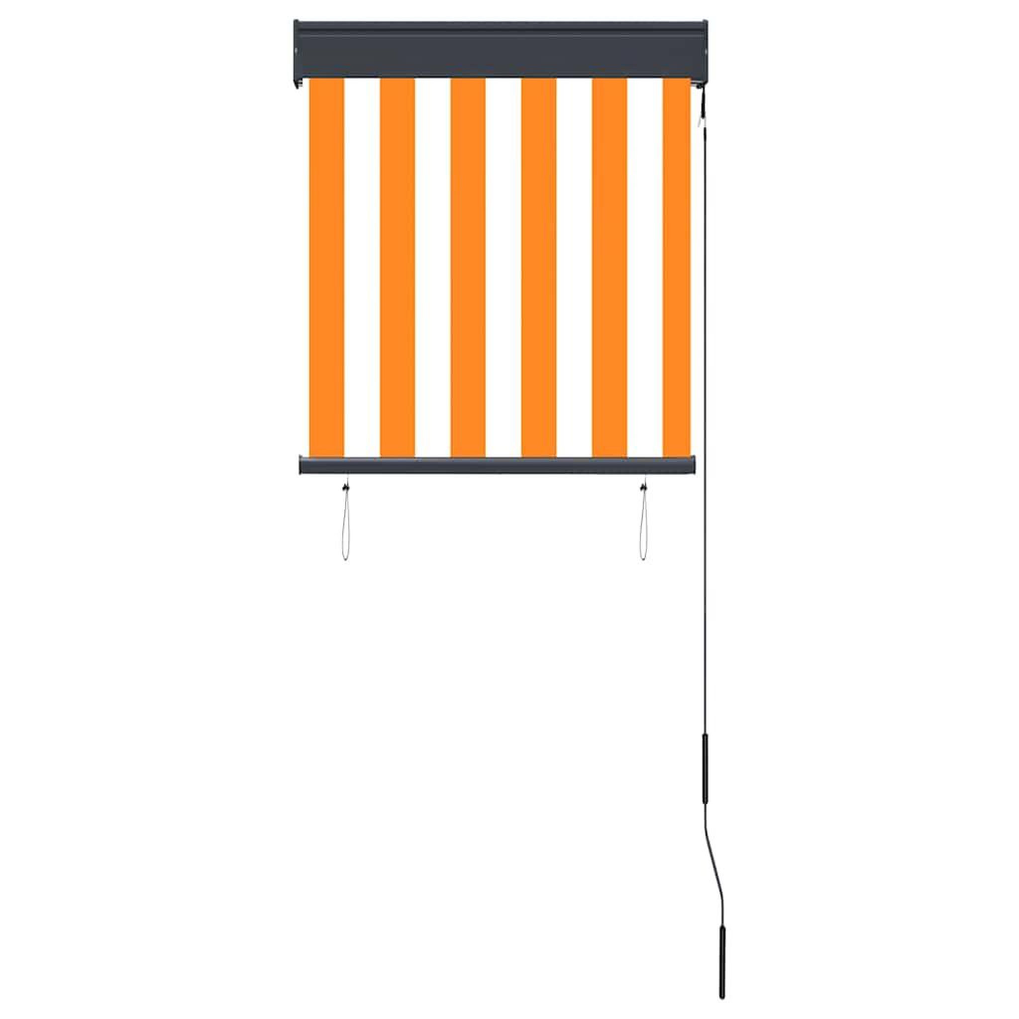 Voir la diapositive 4 : VIDAXL Store roulant d'exterieur 60x250 cm Blanc et orange