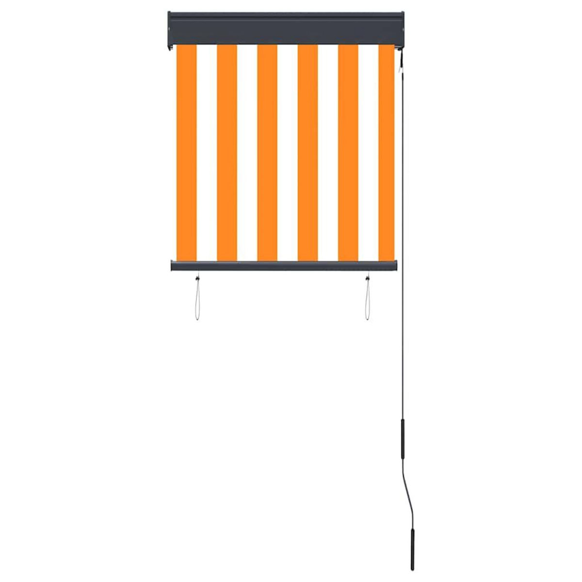 VIDAXL Store roulant d'exterieur 60x250 cm Blanc et orange