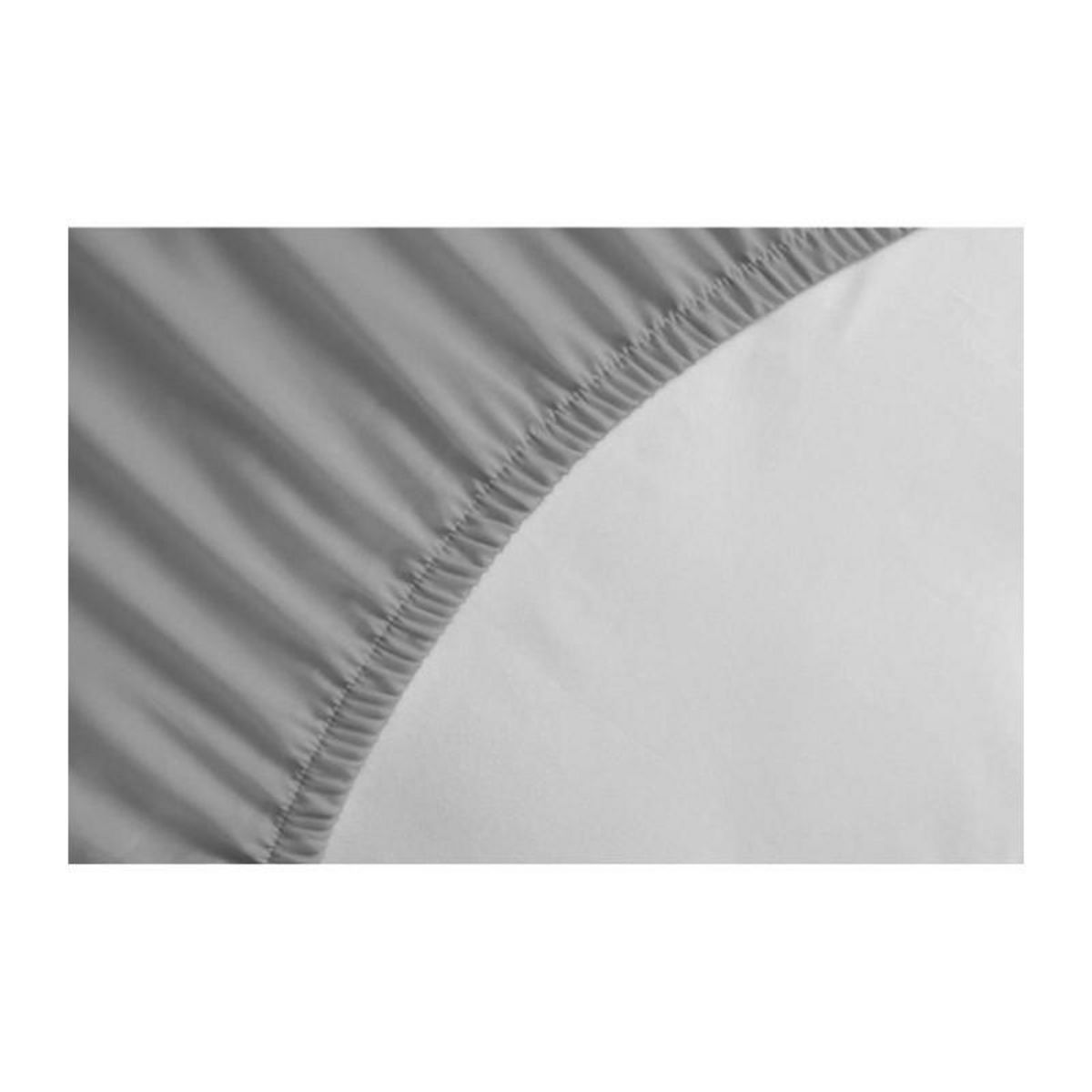 HOME LINGE PASSION Drap housse - HOME LINGE PASSION - HP71773 - 180 x 200 cm + 30 cm bonnet - Microfibre - 82 g - Gris clair