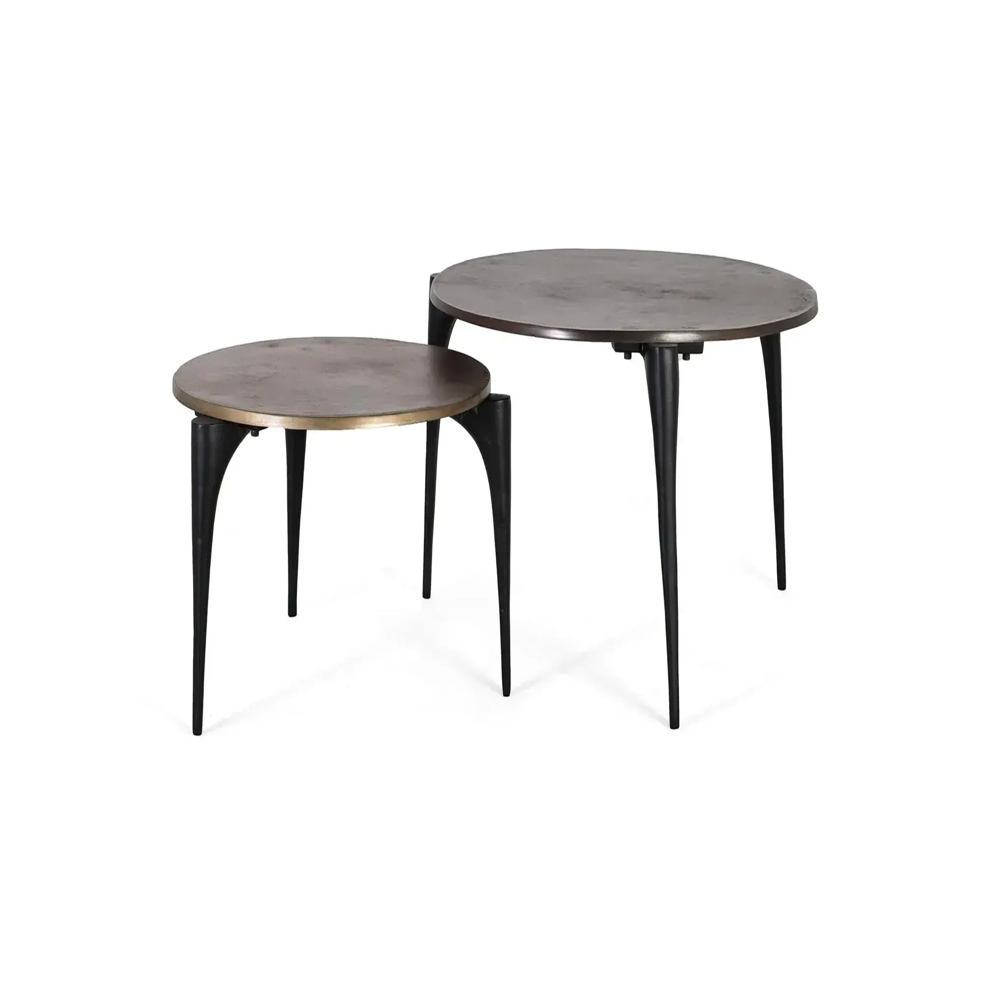 GINER Y COLOMER SL Lot de 2 tables basses de aluminium grande table : 82 cm, petite table : 64 cm style moderne