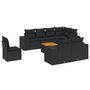 Voir la diapositive 2 : VIDAXL Salon de jardin 9 pcs avec coussins noir resine tressee