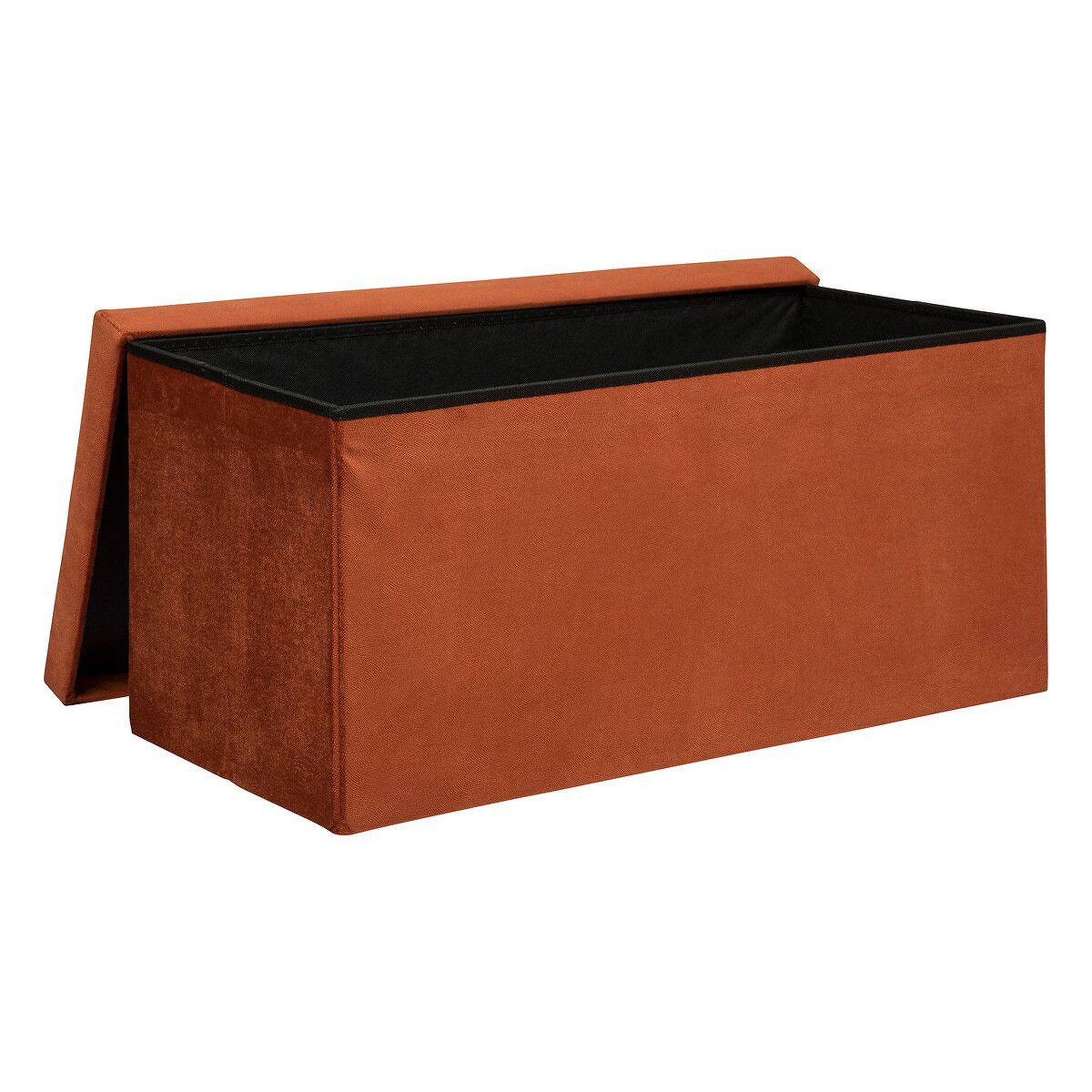 Voir la diapositive 2 : ATMOSPHERA Banquette coffre pliable en velours  lilou  76cm terracotta