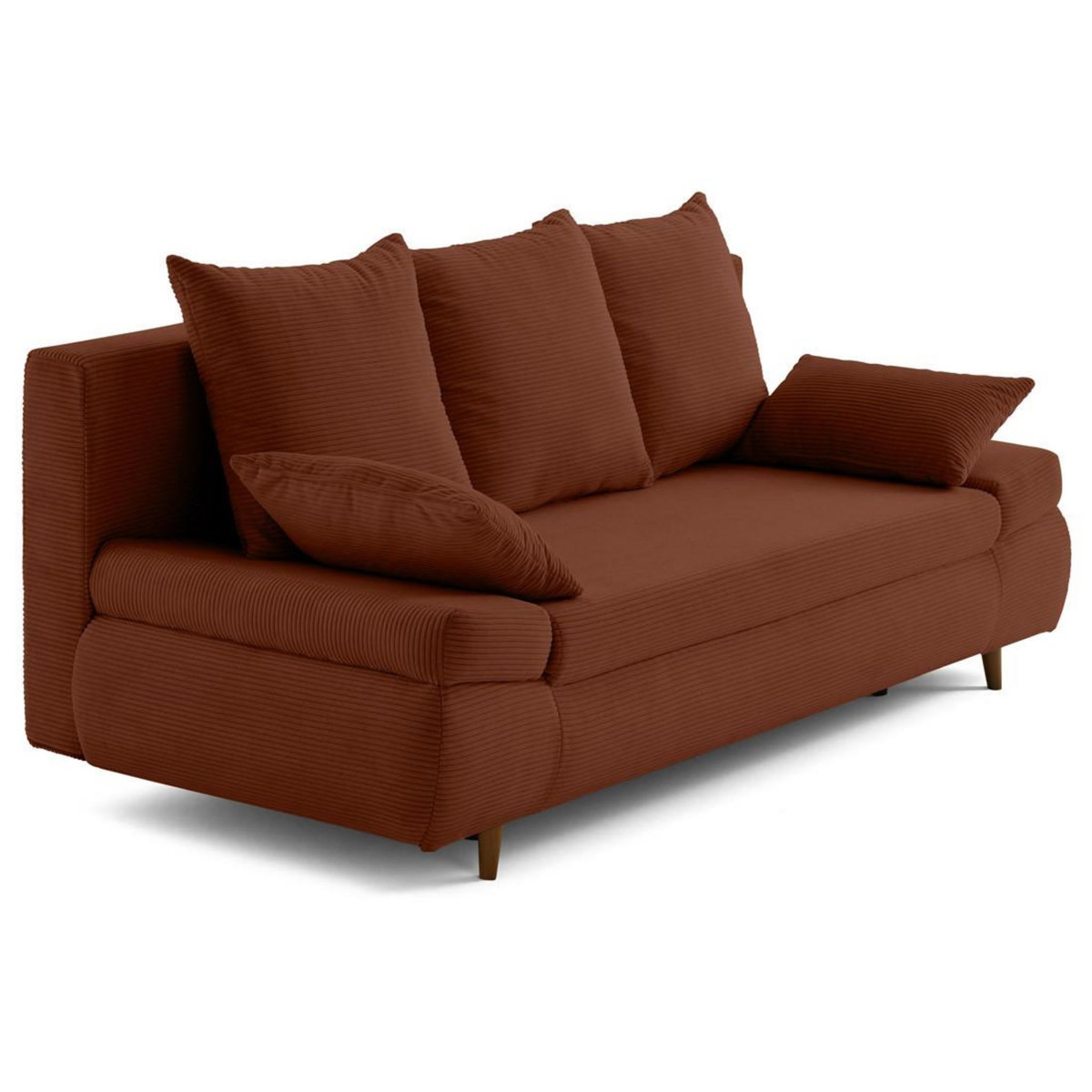 BEST MOBILIER Larson - canapé droit 3 places convertible avec coffre en velours côtelé