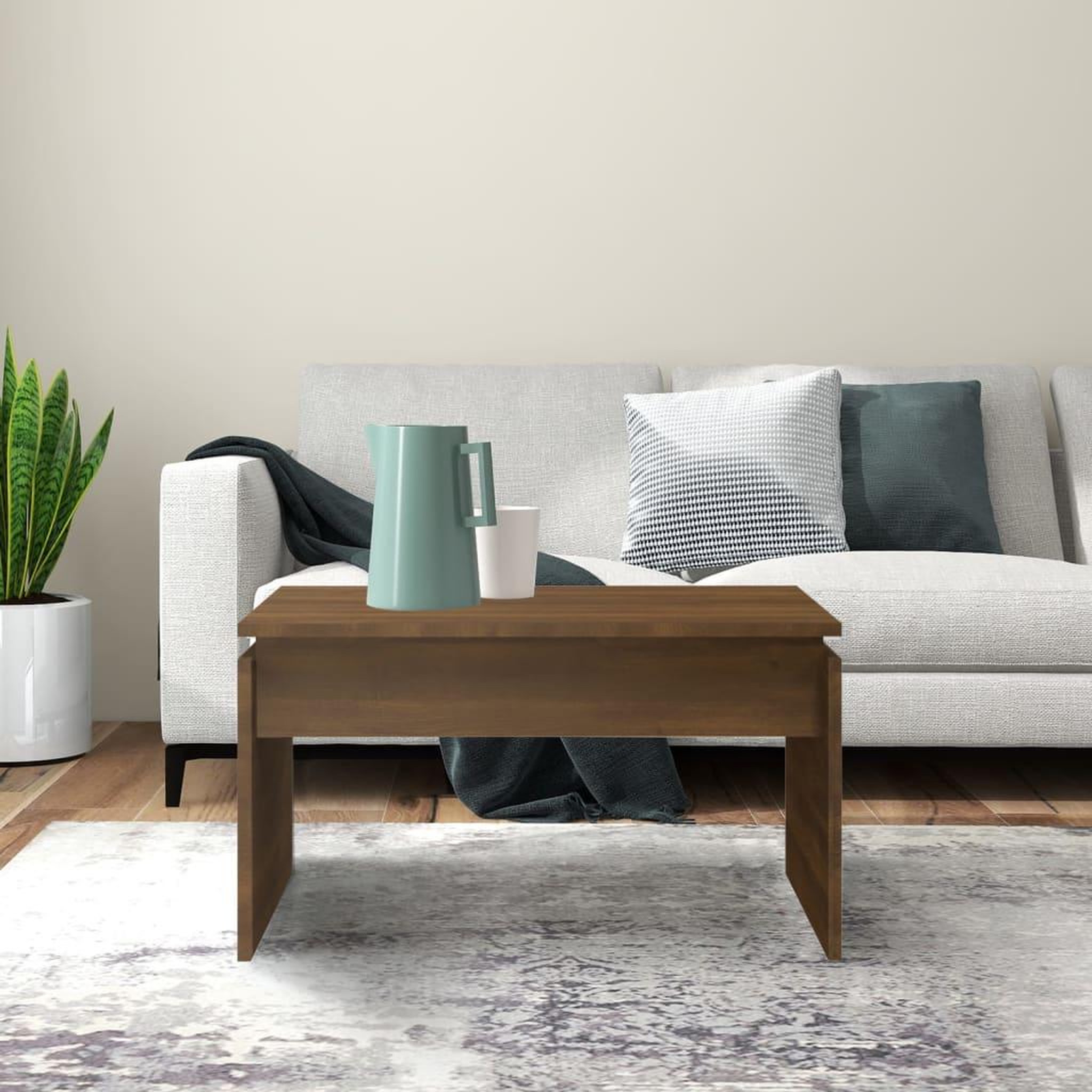 Voir la diapositive 4 : VIDAXL Table basse Chene marron 68x50x38 cm Bois d'ingenierie