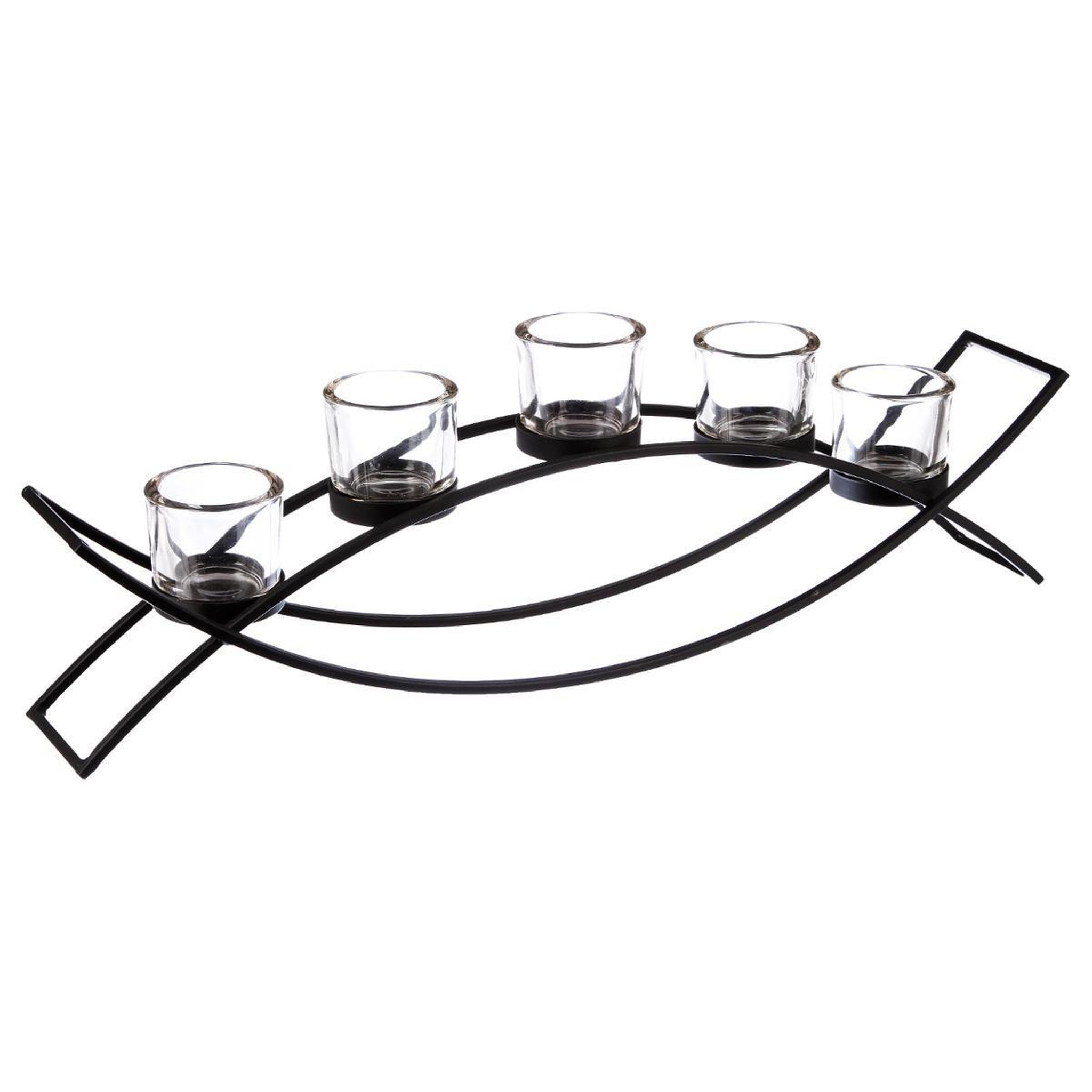 ATMOSPHERA Photophore sur pied  vague  54cm noir