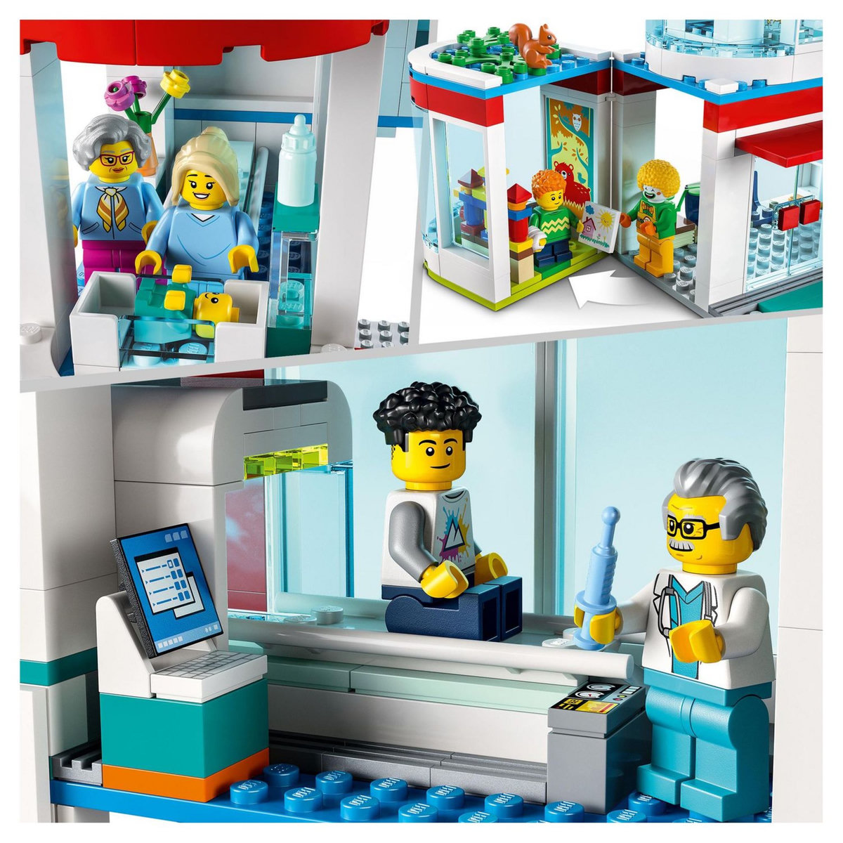 LEGO City 60330 L&rsquo;Hôpital, Set de Construction avec Jouet Ambulance pour Enfant dès 7 Ans
